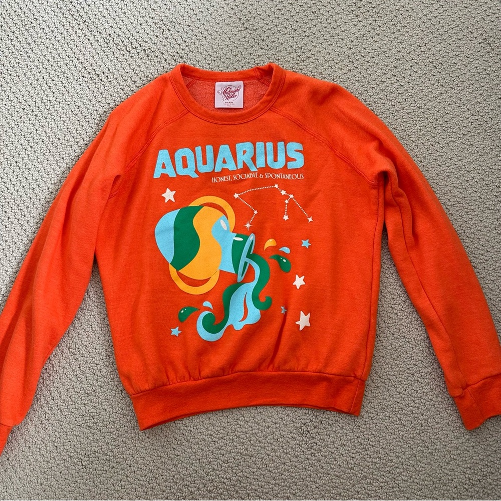 Midnight Rider Aquarius Orange Sweatshirt Small